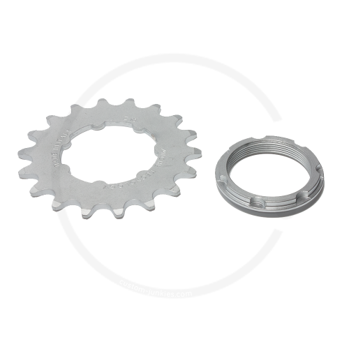 Miche Track Sprocket with Carrier | Steel Silver | 1/2 x 1/8" (3mm width) - 15T