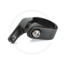 Sattelklemme mit Bremskabelgegenhalter | Alu schwarz - 31.8mm