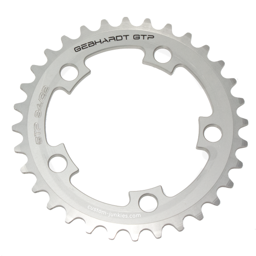 Gebhardt 94mm BCD 5-Arm Chainring – 6/7/8/9 Speed – Silver Or Black (Aluminium)