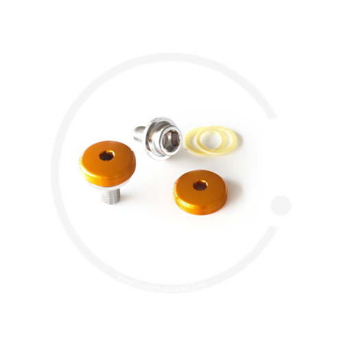 Kurbelschrauben mit farbiger Staubkappe | Vierkant - orange