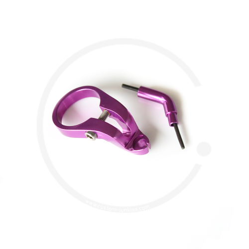 Kabelhänger/ Bremszug-Gegenhalter *Retro* | NOS | purple - 1 1/4" (31.8) mit Führungsröhrchen