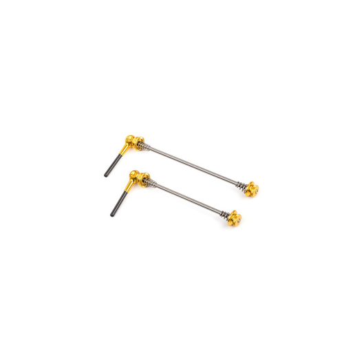 Quick Release Skewers Road | CNC Alloy with Titanium Axle &amp; Carbon Levers - gold