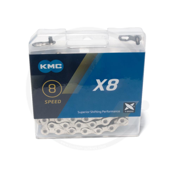 KMC Kette X8-93S½ x 3//32 Zoll 110 Glieder 8S Silber