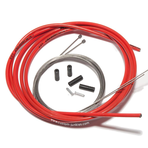 Jagwire Shift Cable Set | Jagwire LEX Outer & Stainless Steel Inner Cables - red
