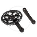 Stronglight Double Crank Set *Impact Compact* Black | 110mm BCD | Square Taper JIS