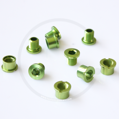Double Alloy Chainring Bolts - light green