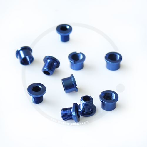 Double Alloy Chainring Bolts - dark blue